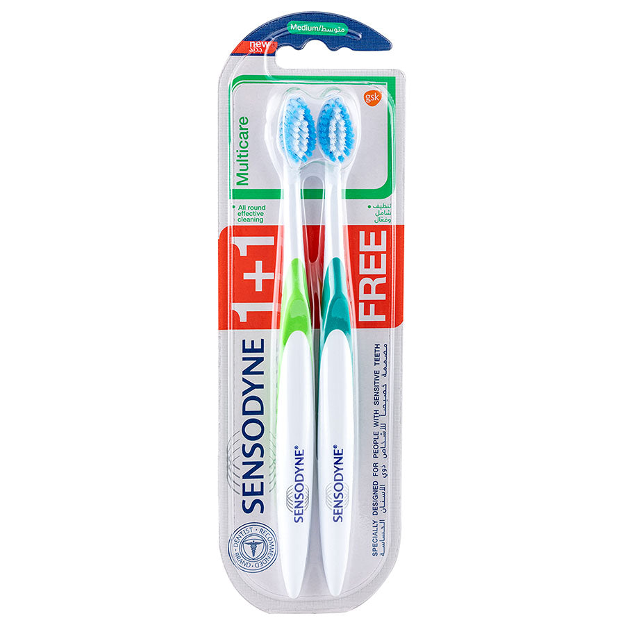 Sensodyne Multicare Medium Toothbrush (1+1 Offer Pack)