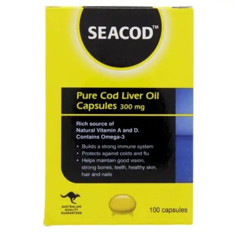Seacod Pure Cod Liver Oil Caps 300Mg 100 Capsules