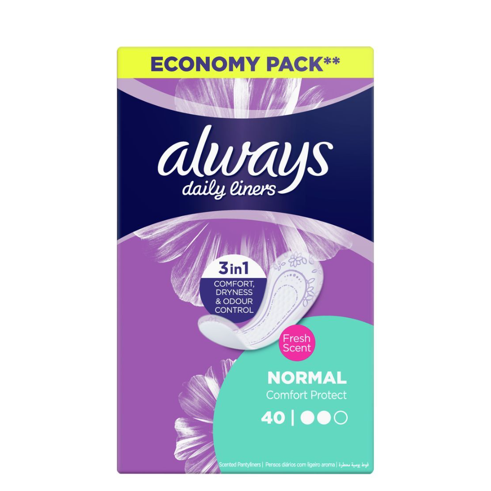 Always Comfort Protect Fresh Scent Normal Sanitary Pads 40 Pads – All-Day Comfort, Protection & Freshness