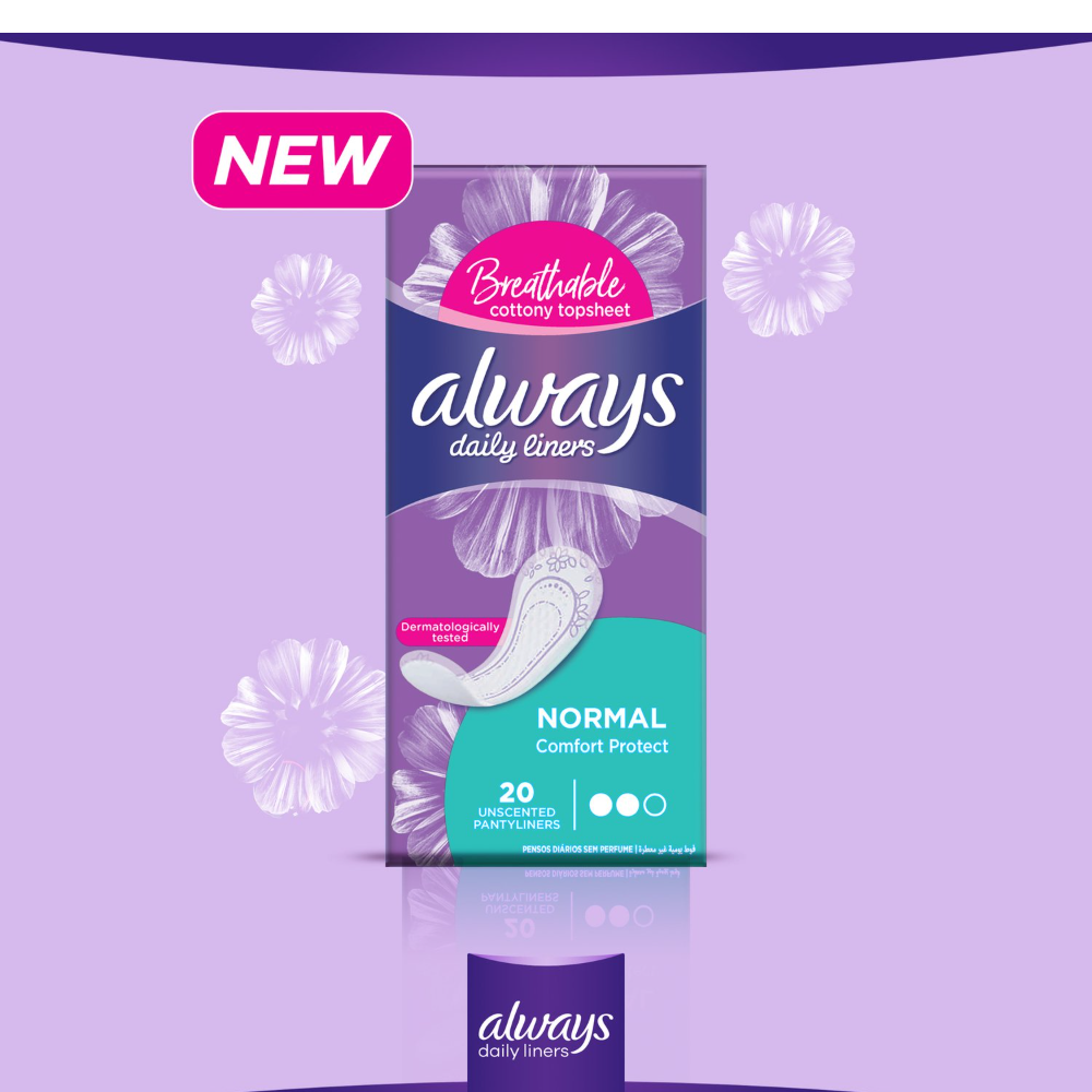 Always Comfort Protect Normal Sanitary Pads 20 Pads – All-Day Comfort & Protection with SoftDry Technology