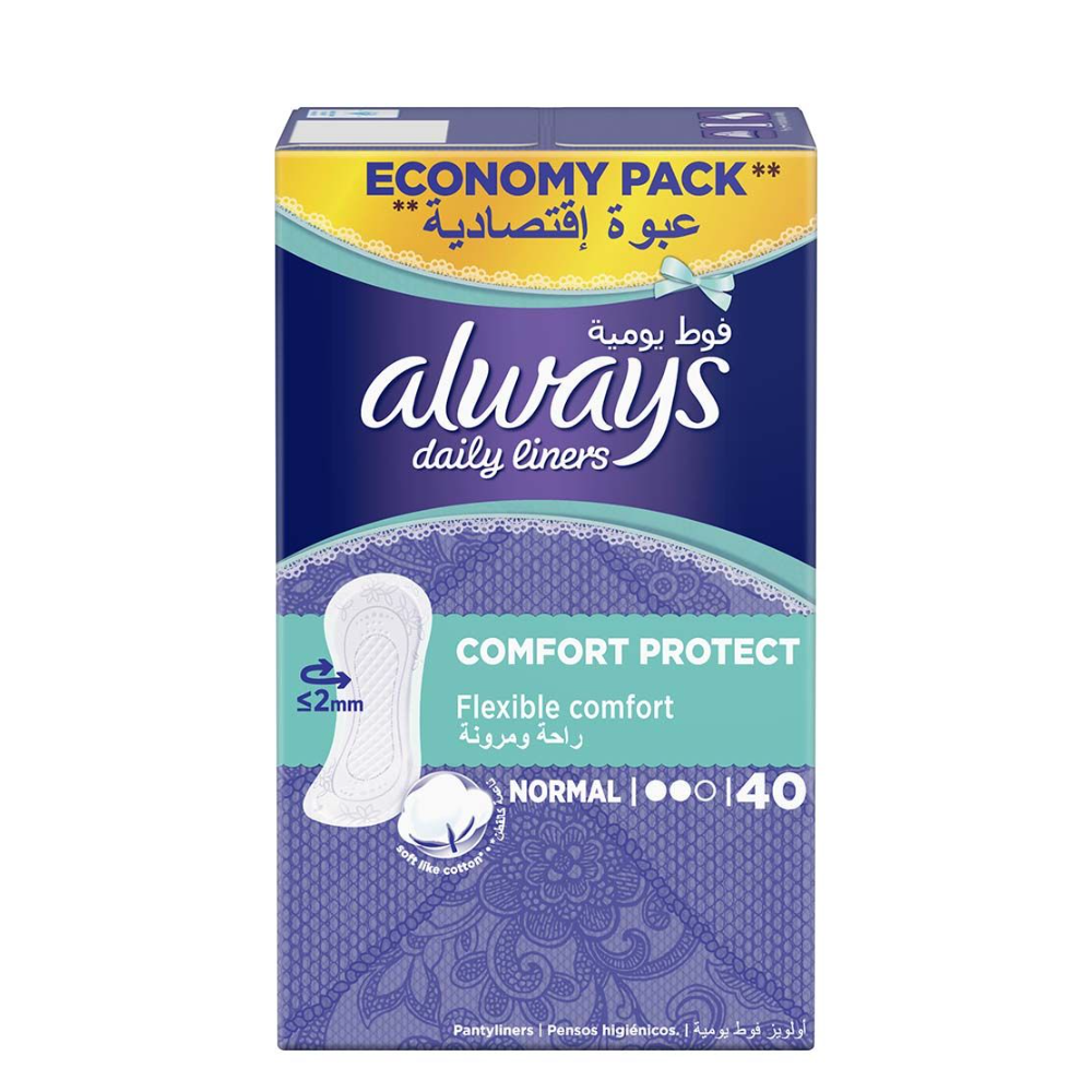 Always Comfort Protect Normal Sanitary Pads 40 Pads – All-Day Comfort & Protection with SoftDry Technology