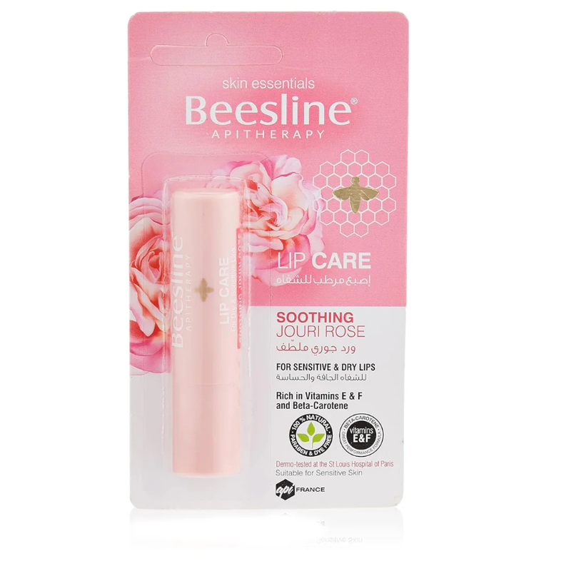 Beesline Hypoallergenic Lip Balm for Sensitive & Dry Lips with Soothing Jouri Rose