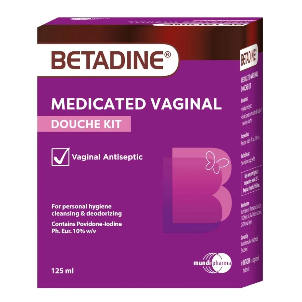 Betadine Medicated Vaginal Douche Kit 0.5% Povidone-Iodine 250ml