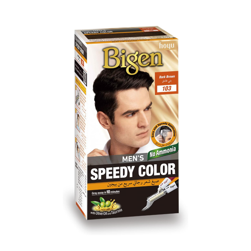 Bigen Men's Speedy Color 103 Dark Brown, 1 Pack