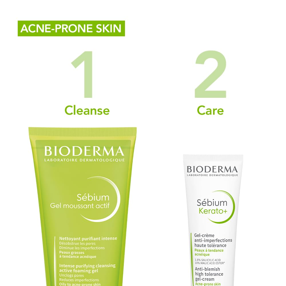Bioderma Sebium Kerato+ Gel-Cream & Sebium Gel Moussant Actif Acne Care Offer Pack
