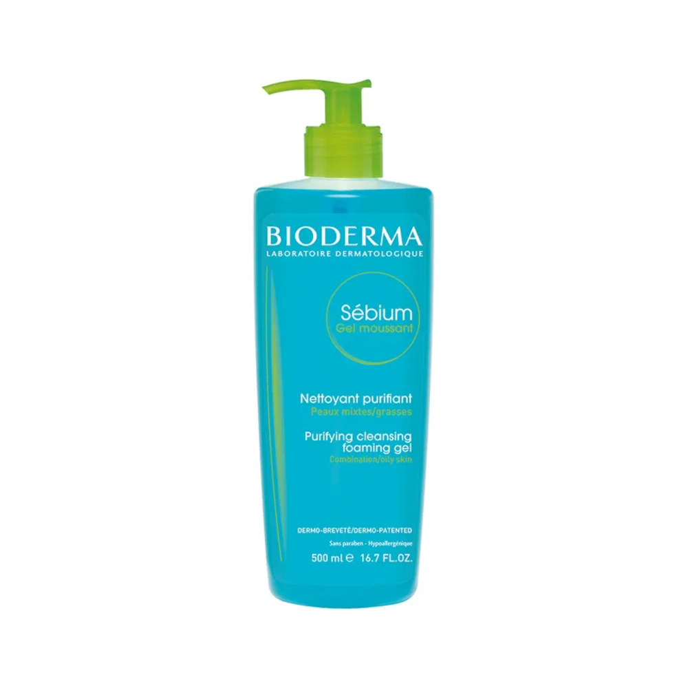 Bioderma Sebium Purifying Cleansing Gel for Oily & Acne-Prone Skin, 500ml