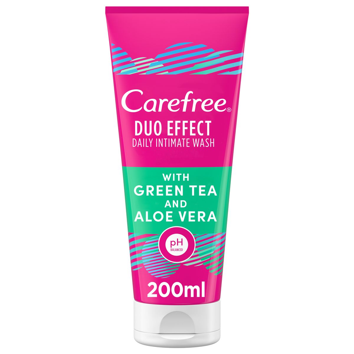 Carefree Duo Effect Intimate Wash with Green Tea & Aloe Vera 200ml – 24H Freshness & Daily Intimate Care