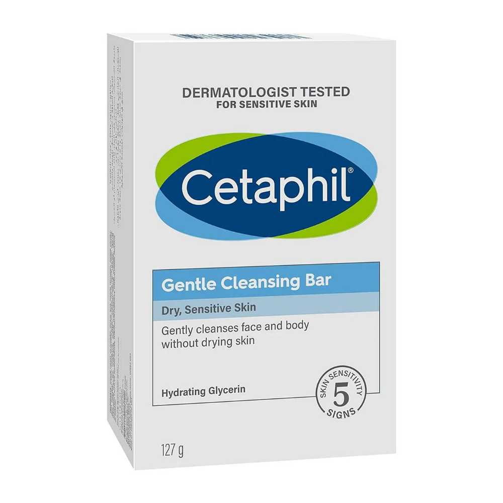 Cetaphil Hypoallergenic Gentle Face & Body Cleansing Bar for Dry & Sensitive Skin 127g