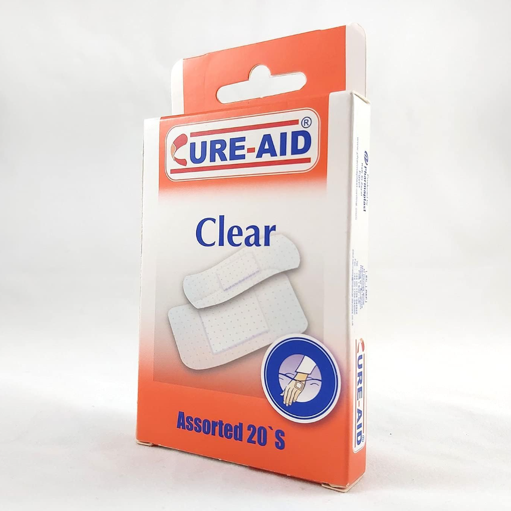Cure-Aid Clear Plaster, 20 Pieces