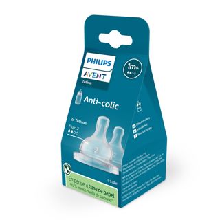 Philips Avent Anti-Colic Bottle Nipple 2-Hole, 1M+, 2 Pieces