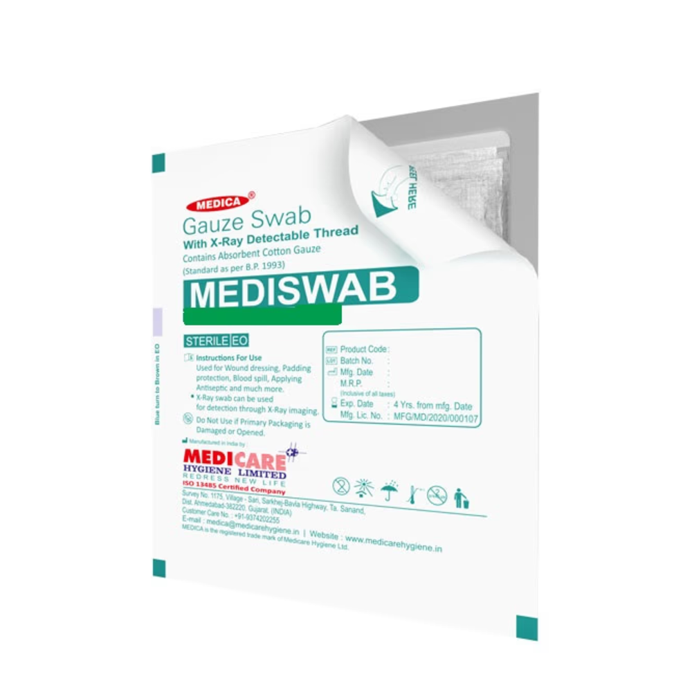 Gauze Swab Str 10*10Cm 8Ply 10X5"S(Medicare)