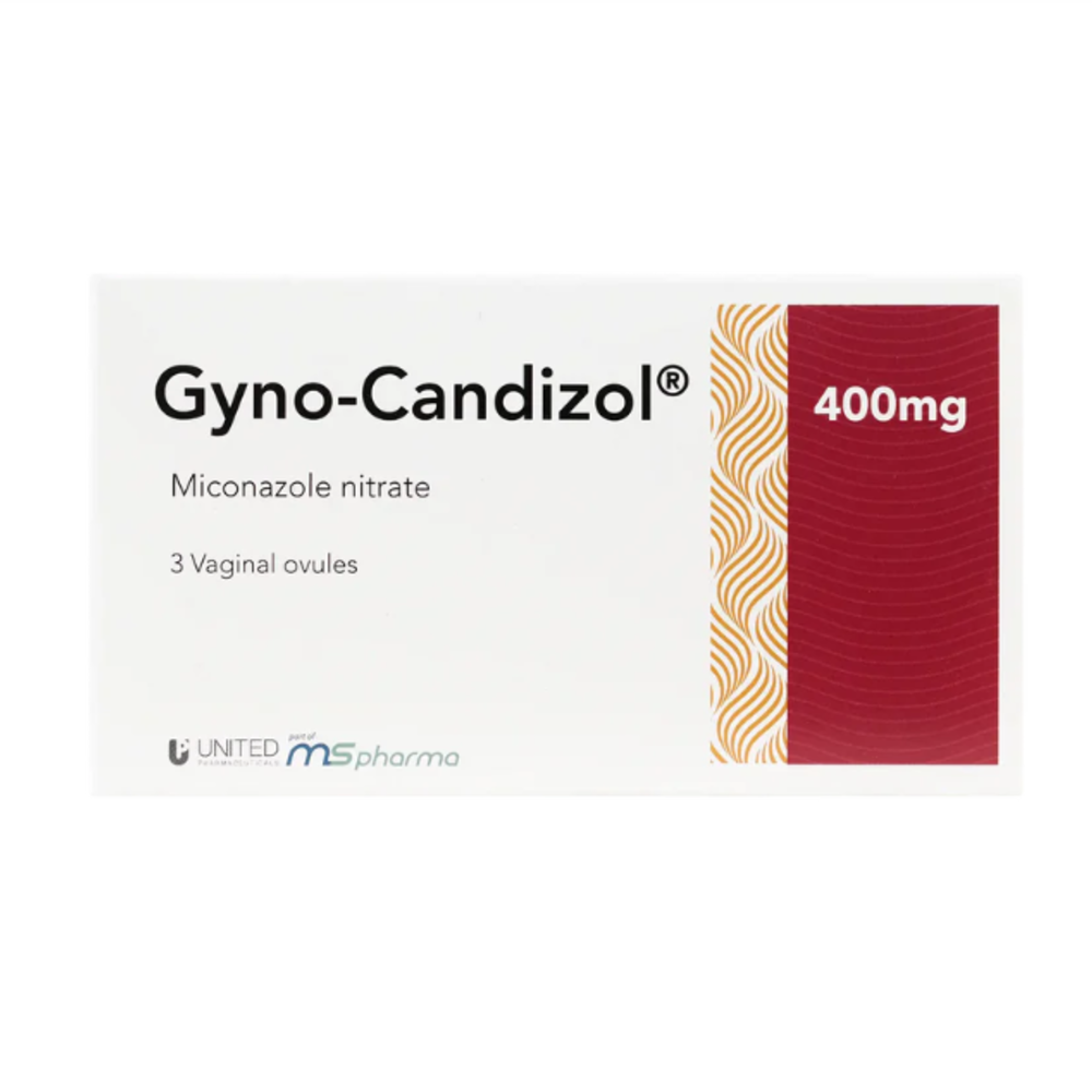 Gyno-Candizol 400mg Clotrimazole Vaginal Ovules – 3 Ovules for Yeast Infection