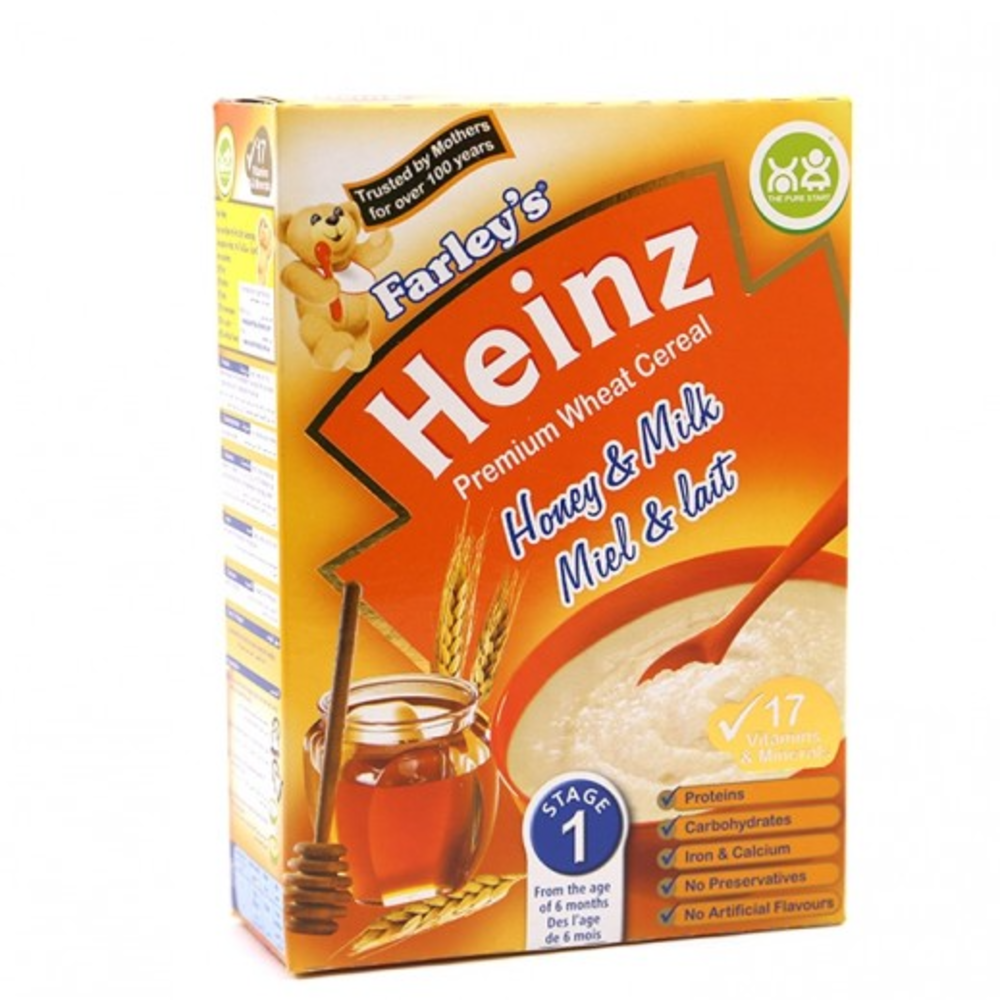 Heinz Farley's Stage 1 Premium Honey & Milk Wheat Cereal, 250G