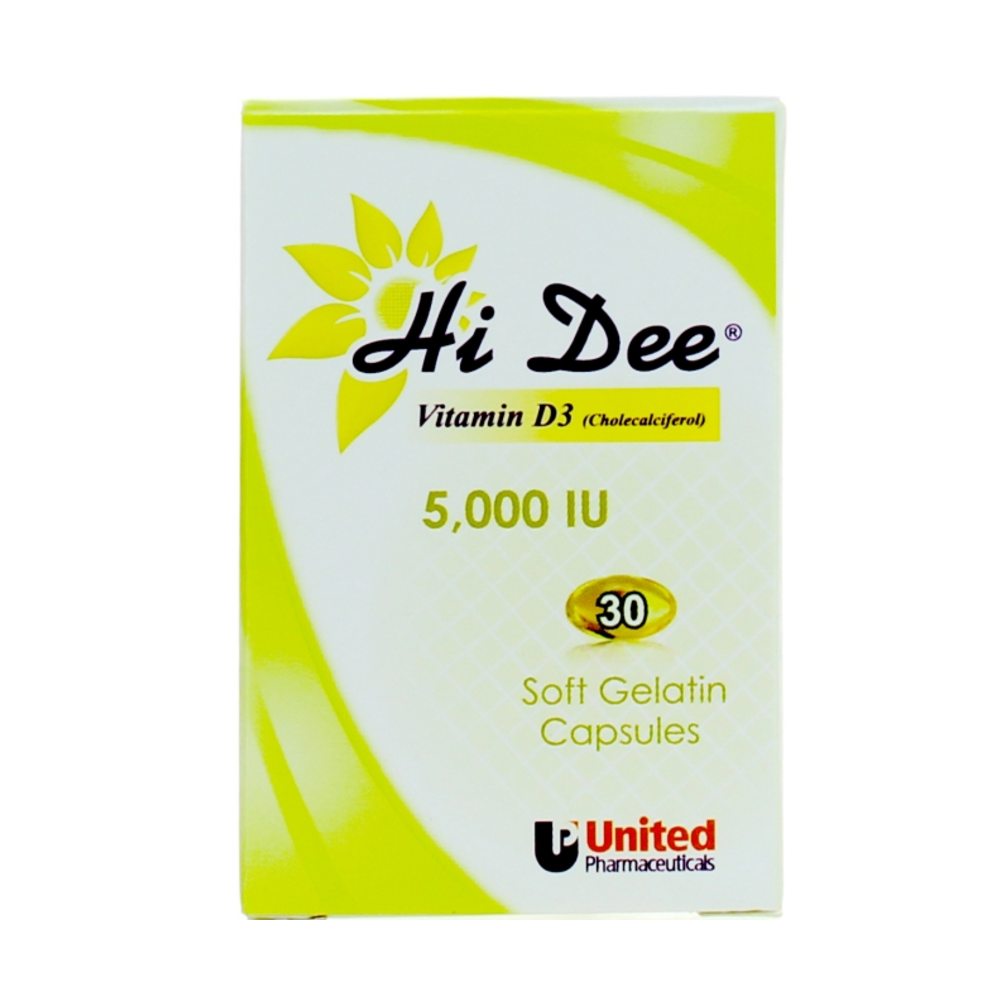 Hi-Dee Vitamin D3 5,000 IU Softgel Capsules – High-Strength Bone & Immune Support, 30 Capsules
