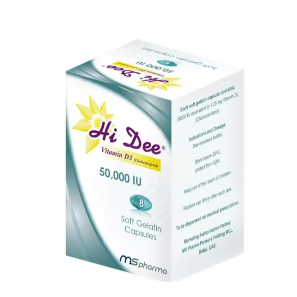 Hi-Dee Vitamin D3 50,000 IU Softgel Capsules – Ultra-High Strength Deficiency Treatment, 8 Capsules