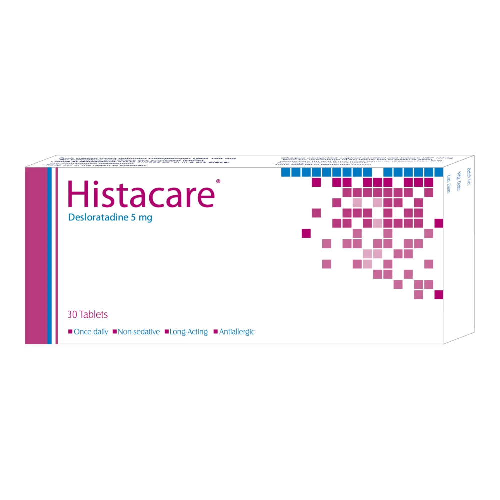 Histacare Cetirizine 5mg Antihistamine Tablets – Fast Allergy Relief, 30 Tablets