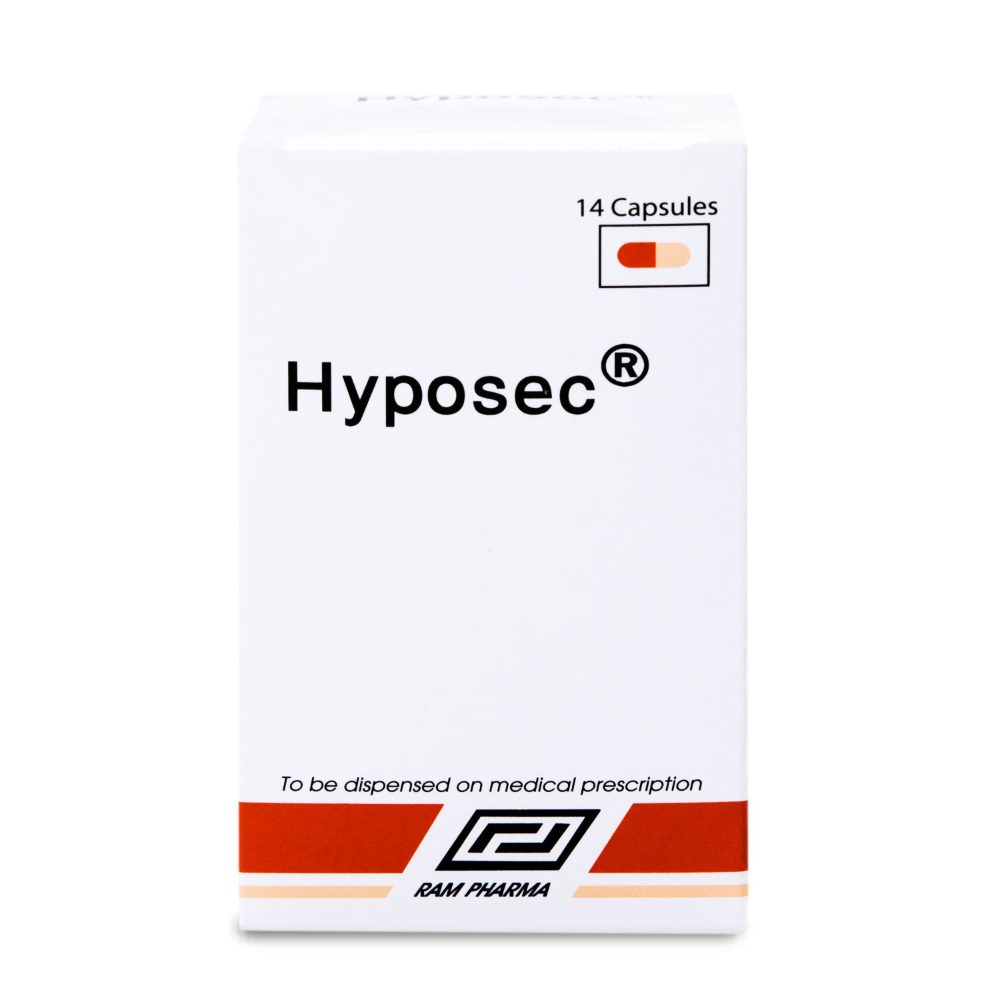 Hyposec Omeprazole 20mg Capsules – Acid Reflux, Heartburn & Ulcer Relief, 14 Capsules