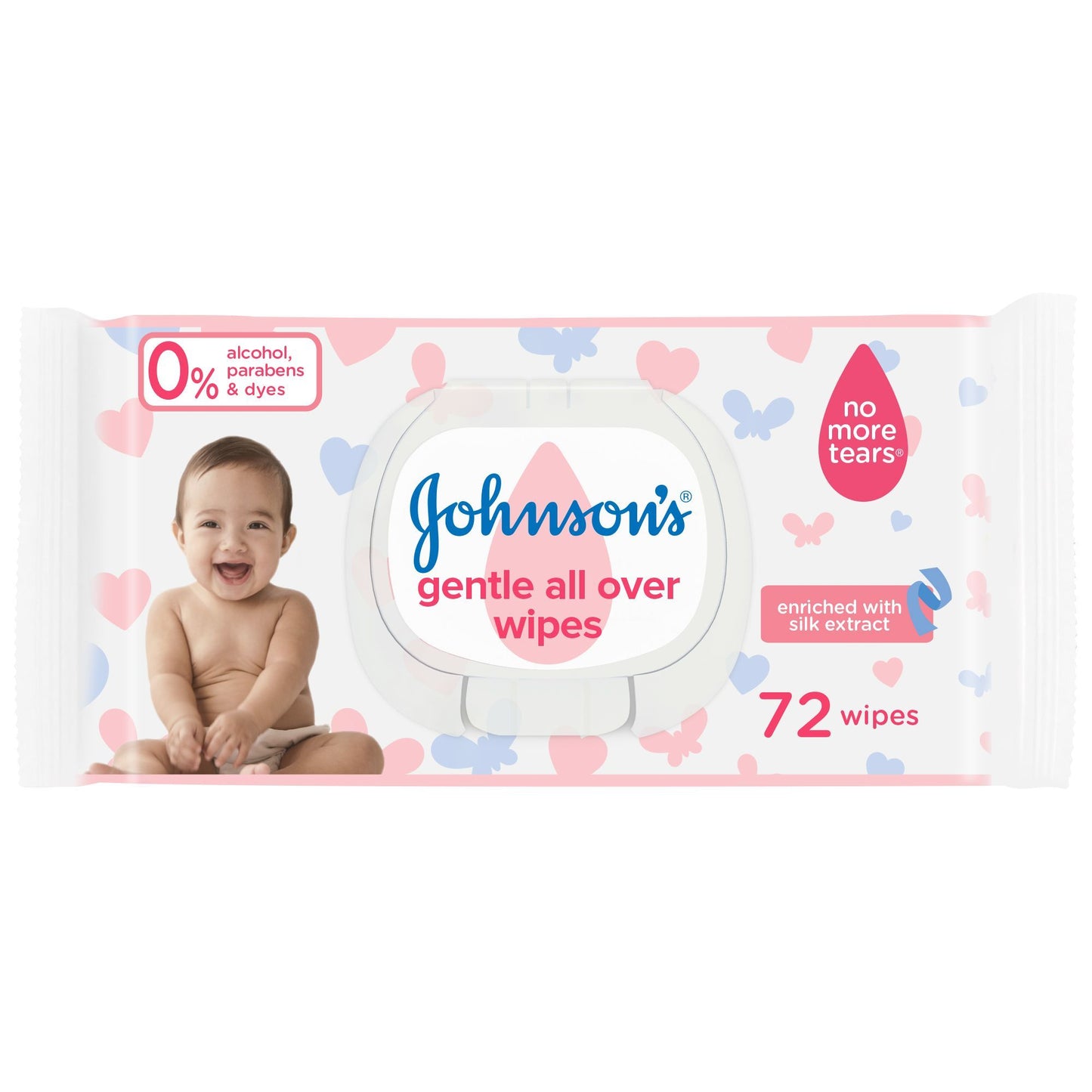 Johnson's Baby Gentle Wipes 72 Pieces – Soft & Mild Cleansing Wipes for Baby's Delicate Skin