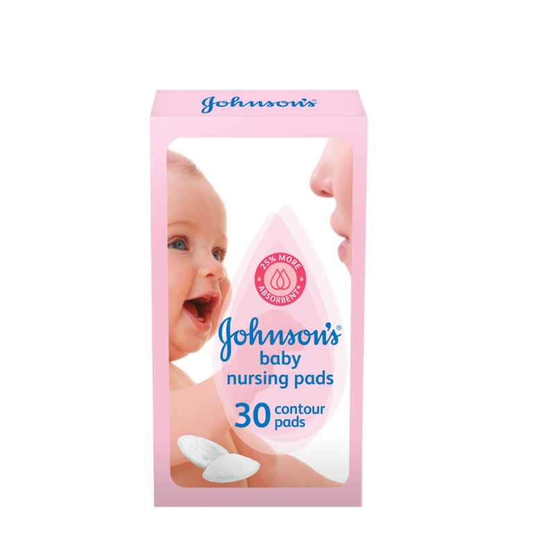 Johnson's Baby Nursing Contour Pads 30 Pieces – Soft & Absorbent Breast Pads for New Mums