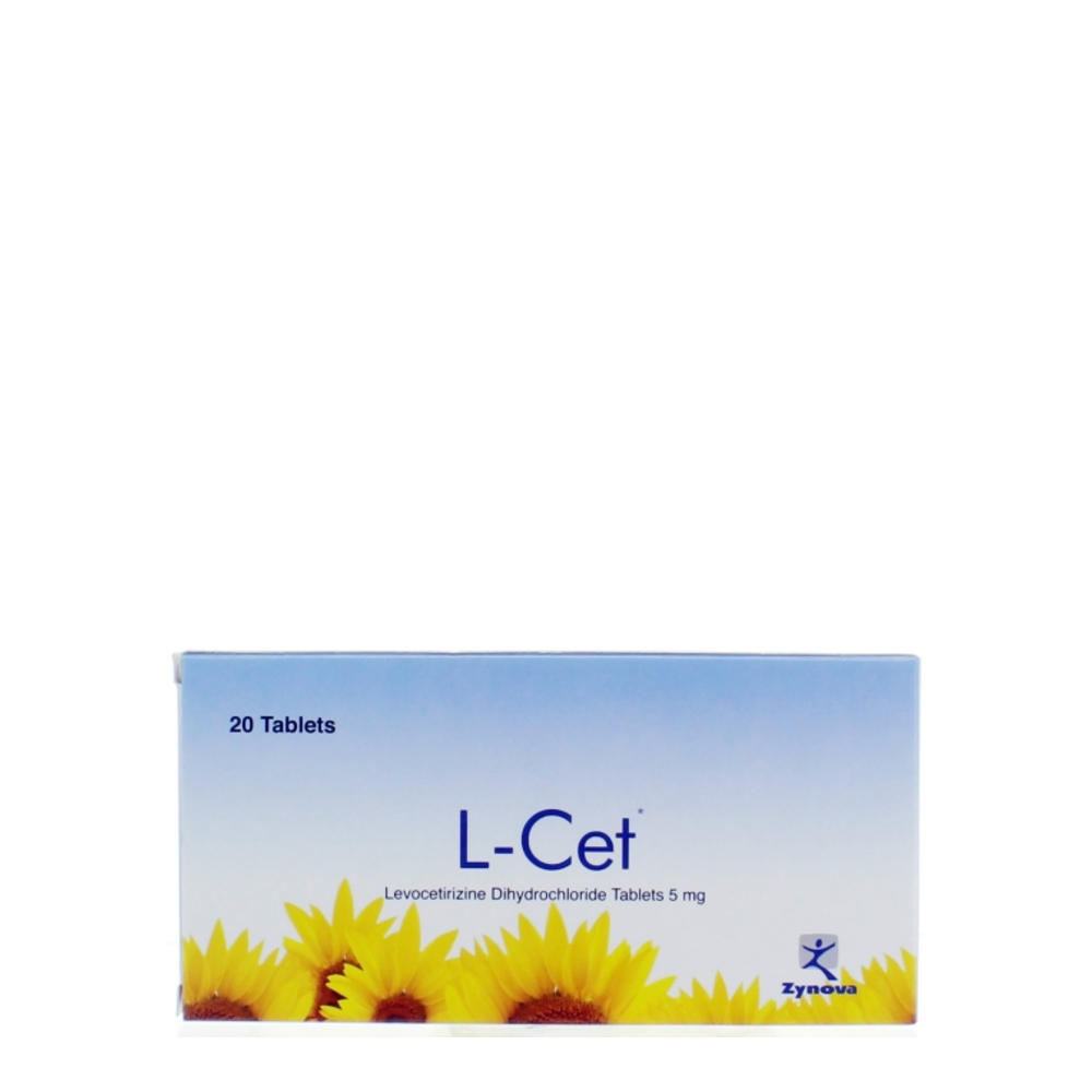 L-Cet Levocetirizine Dihydrochloride 5mg Tablets β 20 Tablets