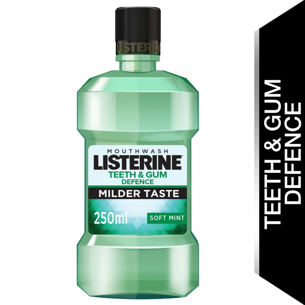 Listerine Teeth & Gum Defence Antiseptic Mouthwash for Plaque & Gum Protection, 250ml