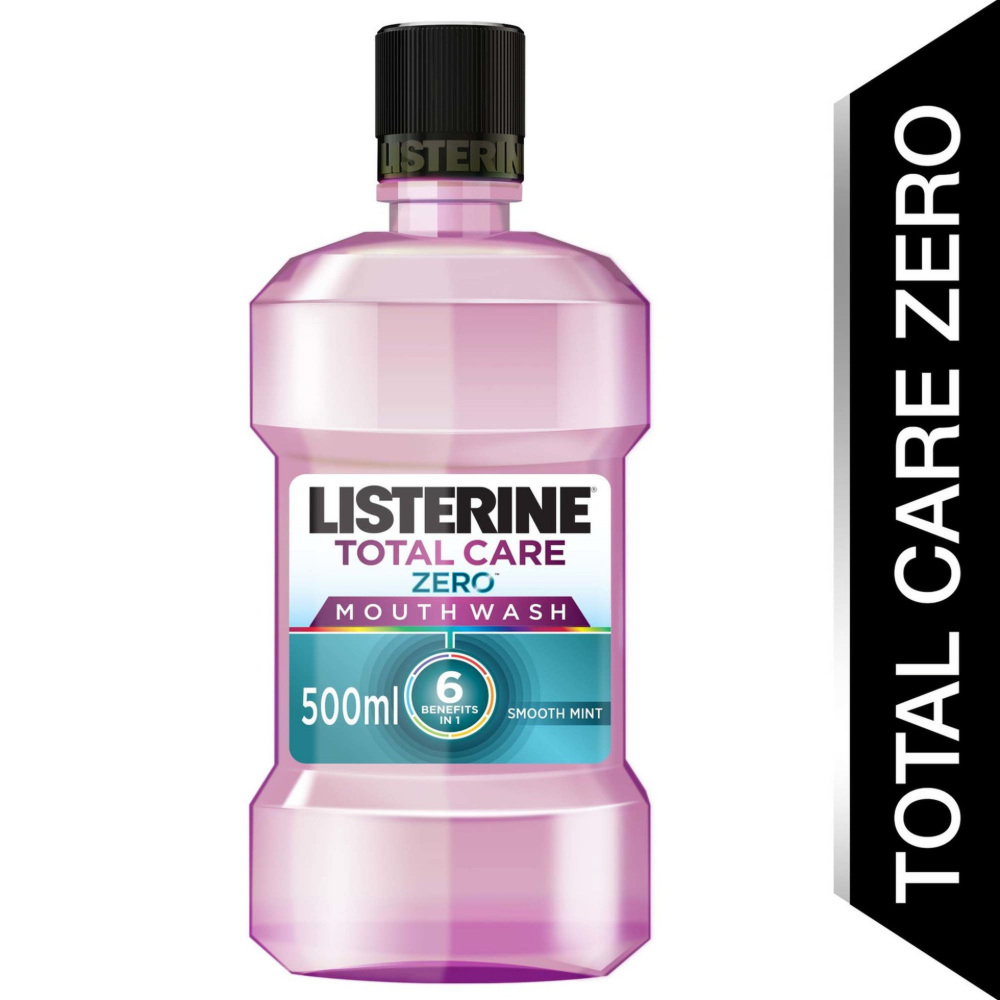 Listerine Zero Alcohol Total Care Mouthwash for Complete Oral Protection, 500ml