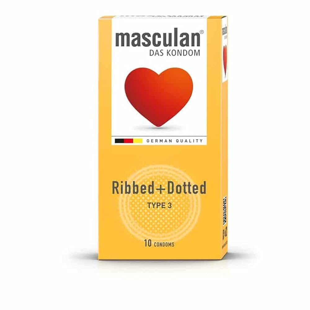 Masculan Ribbed & Dotted Condoms – 10 Pack