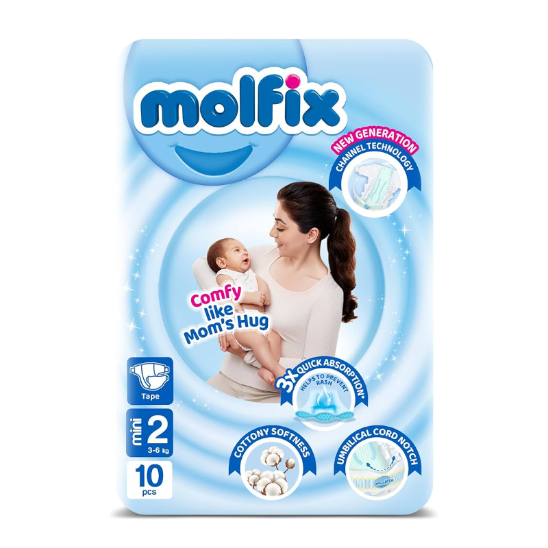 Molfix Baby Diapers, Size 2, 3-6kg, 36 Pieces