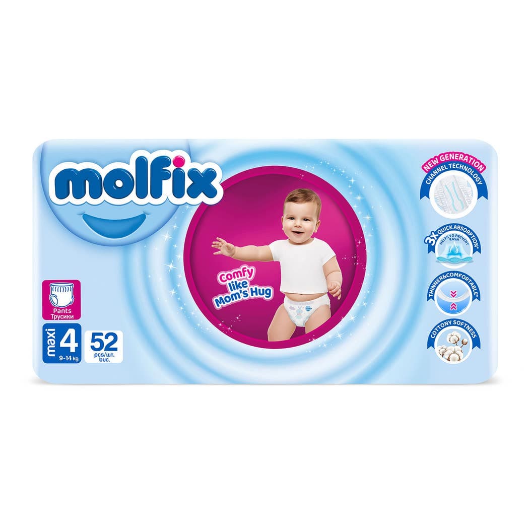 Molfix Baby Diapers Jumbo No. 4 (9-14 kg) – 52 Pieces