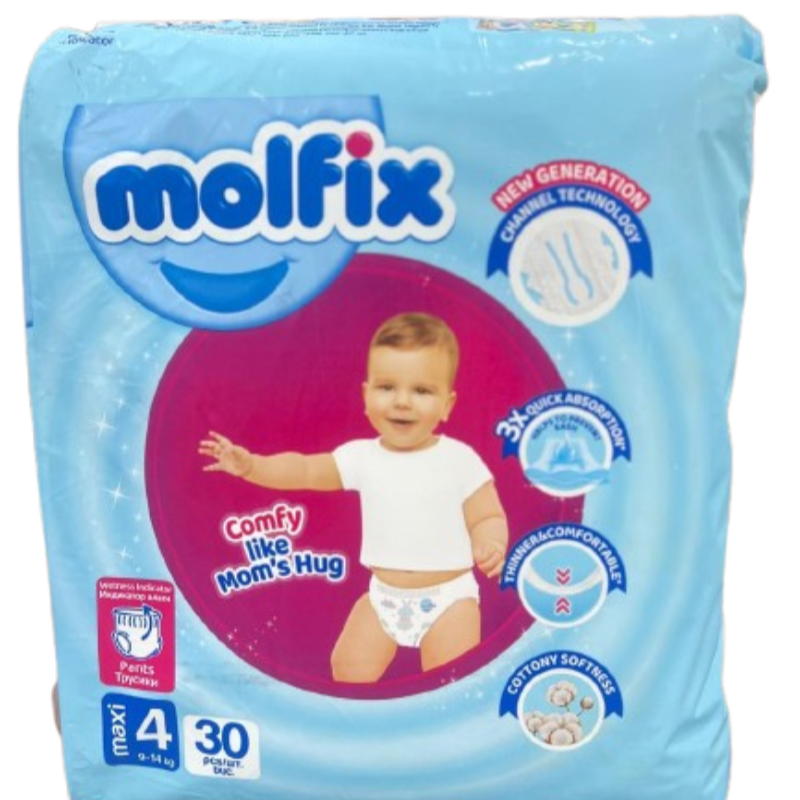 Molfix Baby Pants Maxi Size 4 (9-14 kg) Jumbo Pack – 30 Pieces