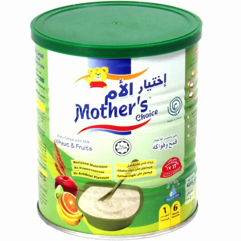Mother's Choice Baby Cereal With Milk, Wheat And Fruits, 400 Gm