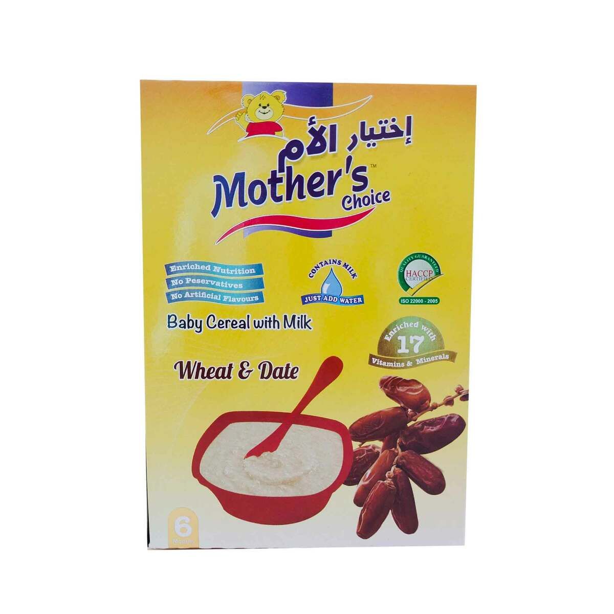 Mother's Choice Baby Cereal With Milk Wheat & Dates, 250 Gm