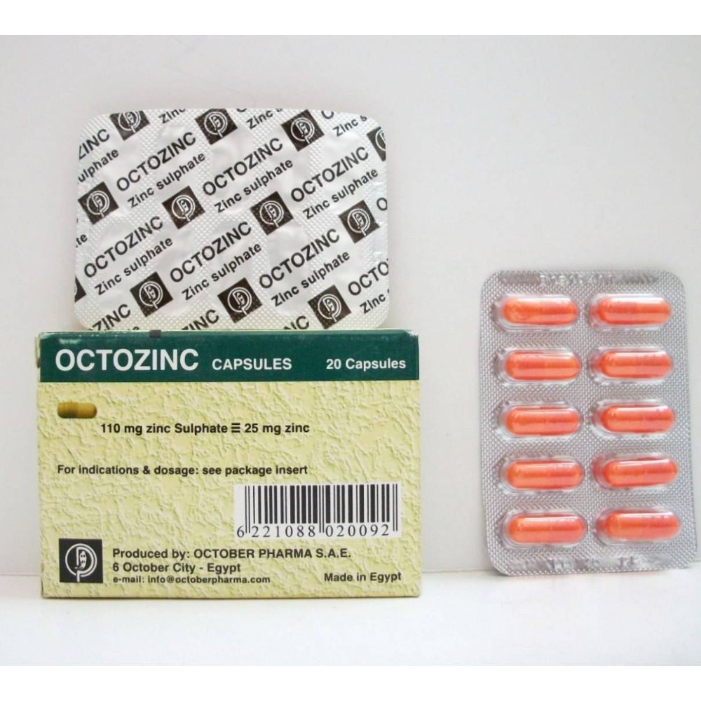 Octozinc 25mg Zinc, 20 Capsules