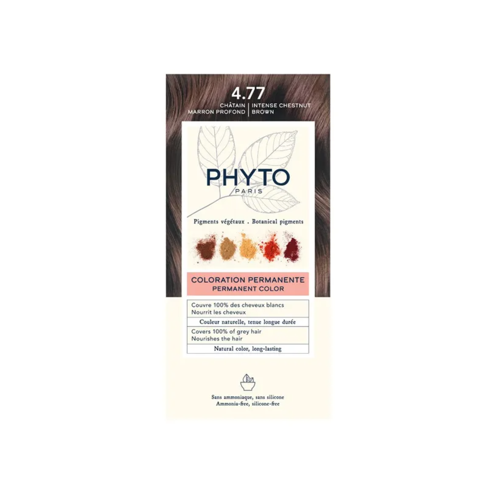 PHYTO Color Permanent Hair Color Kit Shade 4.77 Intense Chestnut