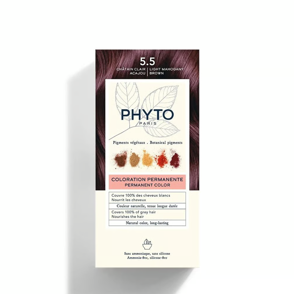 PHYTO Color Permanent Hair Color Kit Shade 5.5 Mahogany Brown
