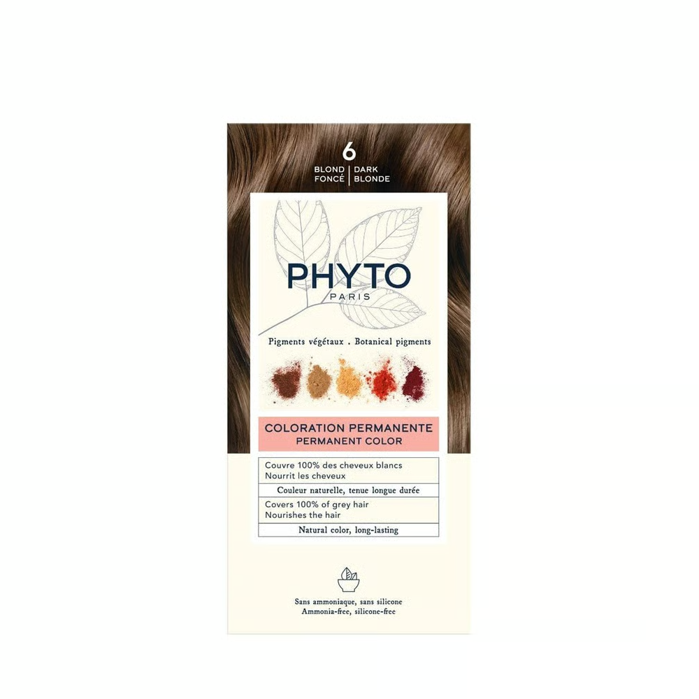 PHYTO Color Permanent Hair Color Kit Shade 6 Dark Blonde
