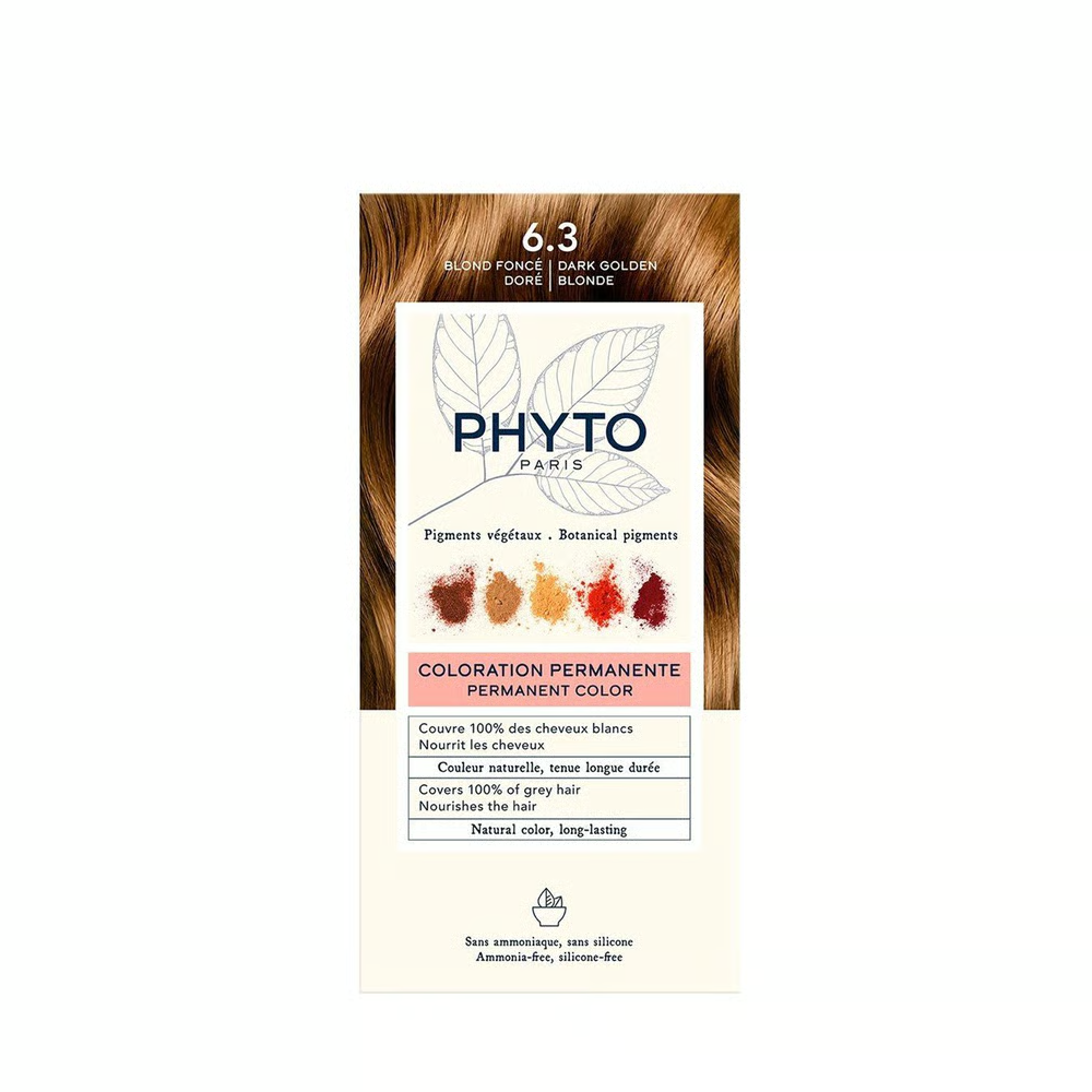PHYTO Color Permanent Hair Color Kit Shade 6.3 Golden Dark Blonde