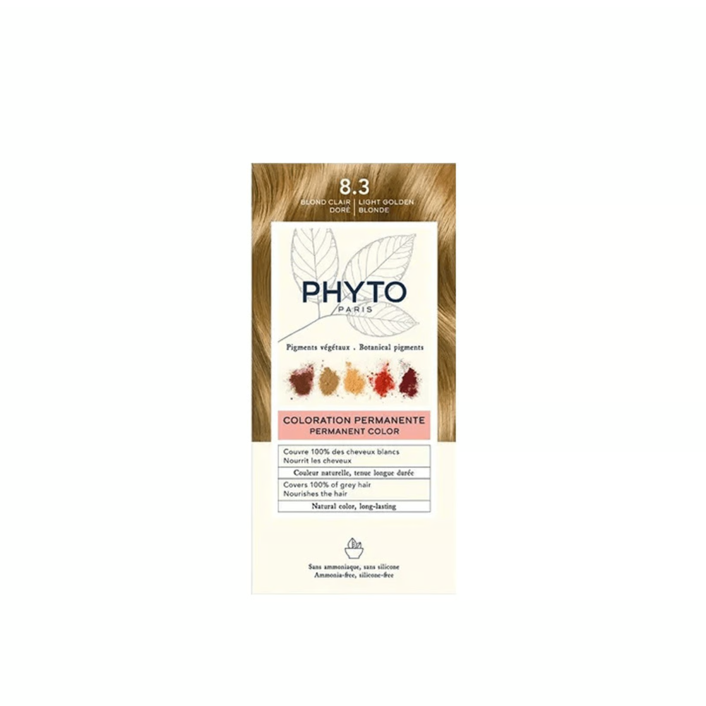 PHYTO Color Permanent Hair Color Kit Shade 8.3 Golden Light Blonde