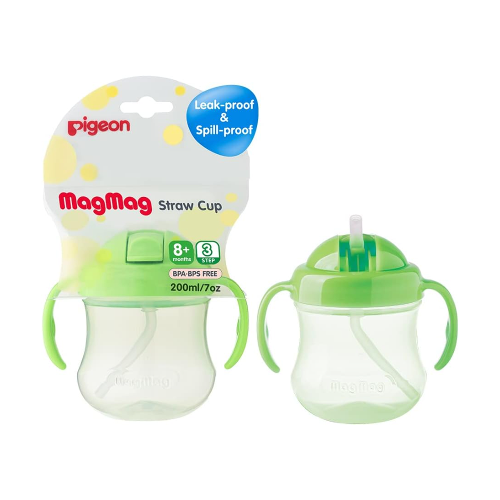 Pigeon Mag Straw Cup Green 200ml 8+ M