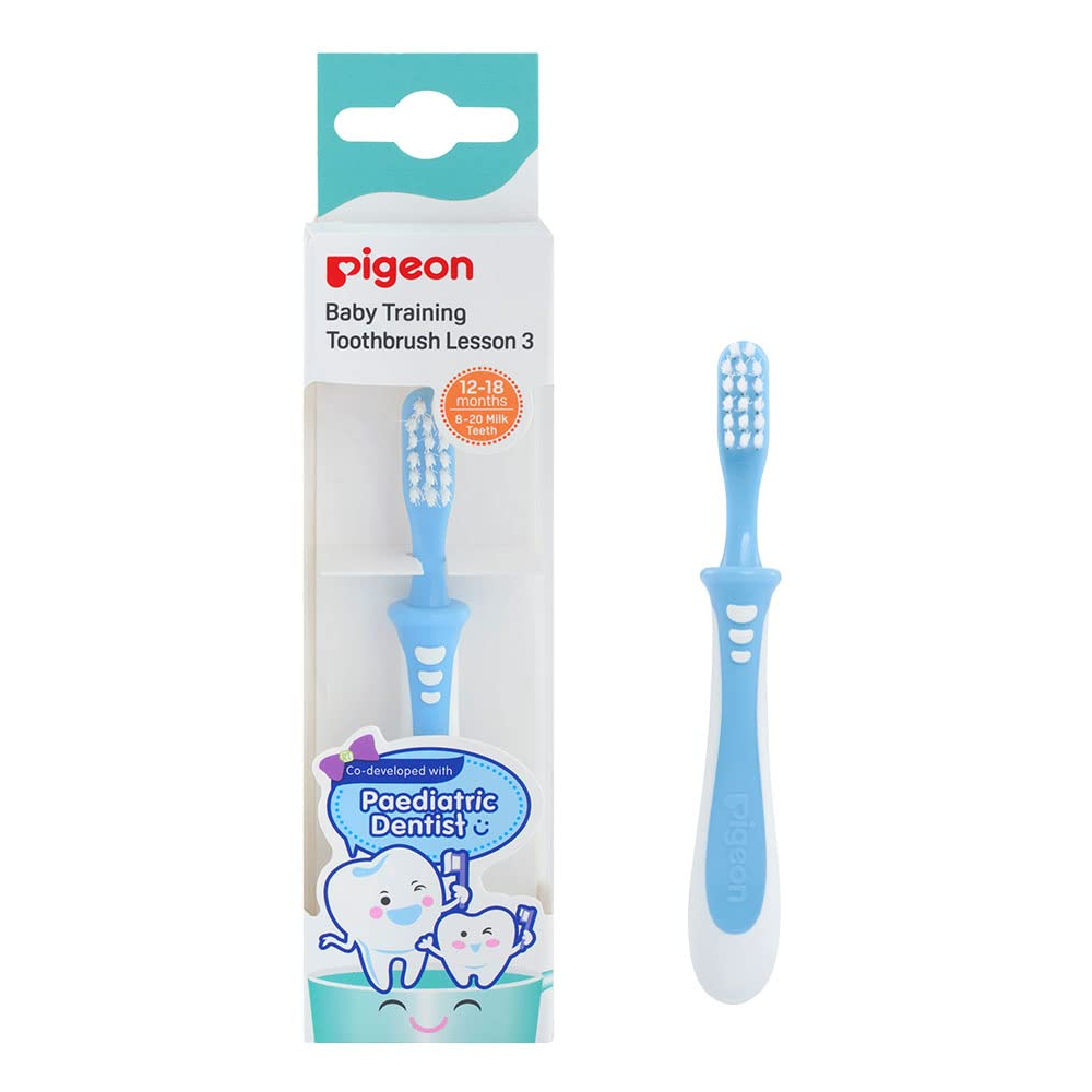 Pigeon Baby Training Toothbrush Lesson 3(Blue)