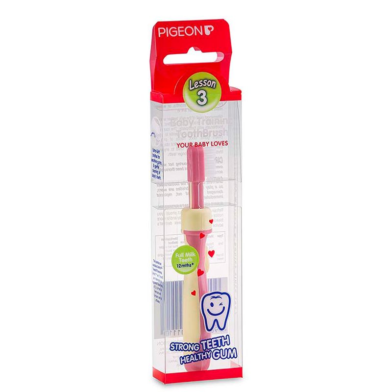 Pigeon Baby Training Toothbrush Lesson 3(Pink)