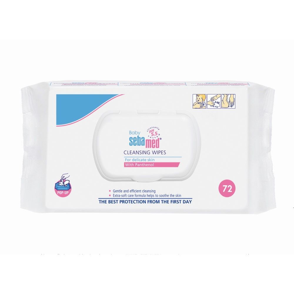 Sebamed Baby Cleansing Wipes With Panthenol Pack, 72 Pieces