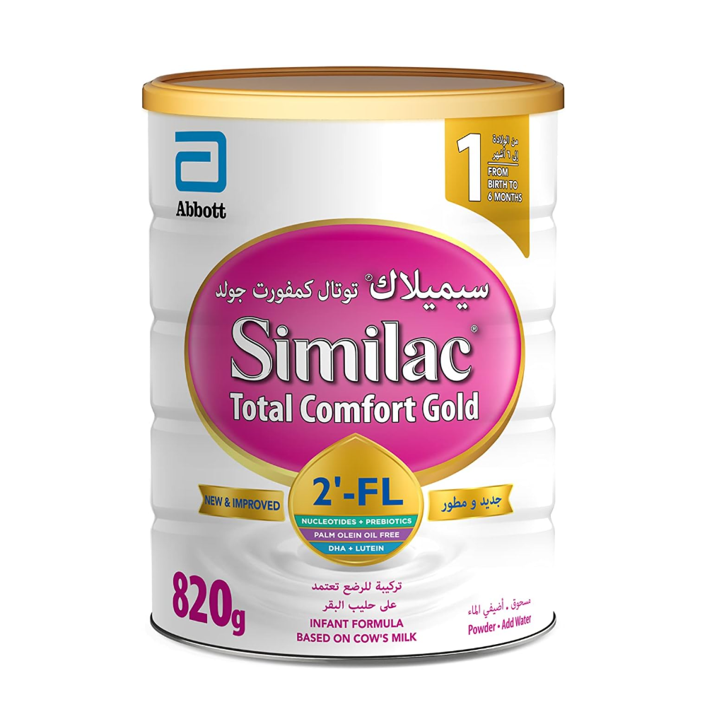 Similac Total Comfort Gold Milk Formula, Stage 1, From 0-6 Months, 820G