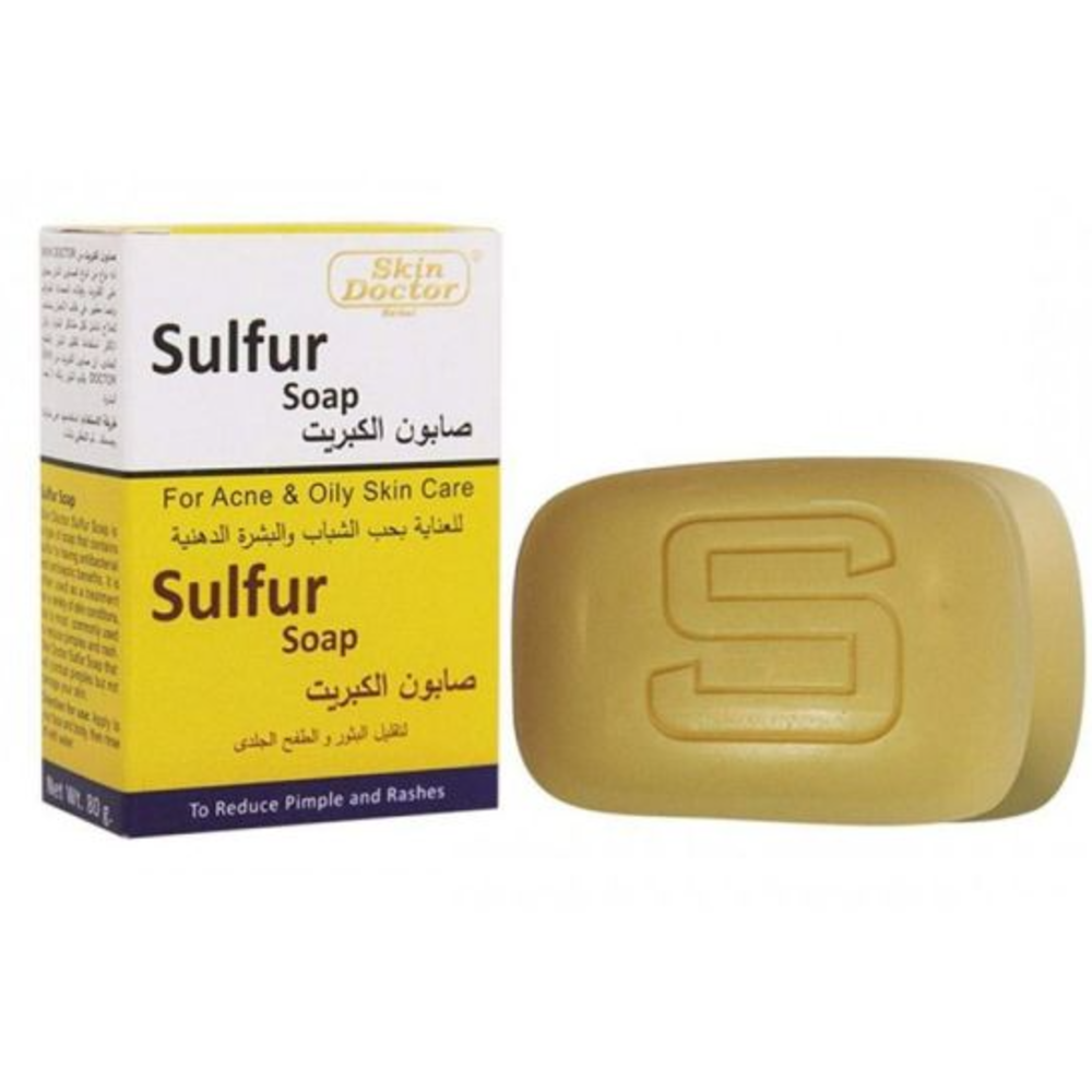 Skin Doctor Sulfur Soap 80g – Antibacterial Bar for Acne, Pimples & Oily Skin