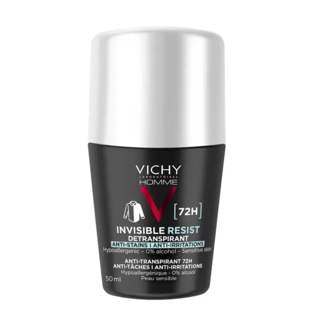 Vichy Homme 72H Anti-Perspirant Deodorant Roll-On 50ml – Soothing for Men