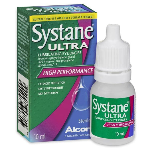 Systane Ultra lubricating eye drops for dry eyes caused by air conditioning and screens