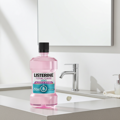 Listerine Zero Alcohol Total Care Mouthwash for Complete Oral Protection, 250ml