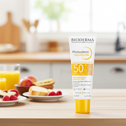 Bioderma Photoderm Aqua Fluid SPF 50+ Light Tint (Claire) Sunscreen for Sensitive Skin, 40ml