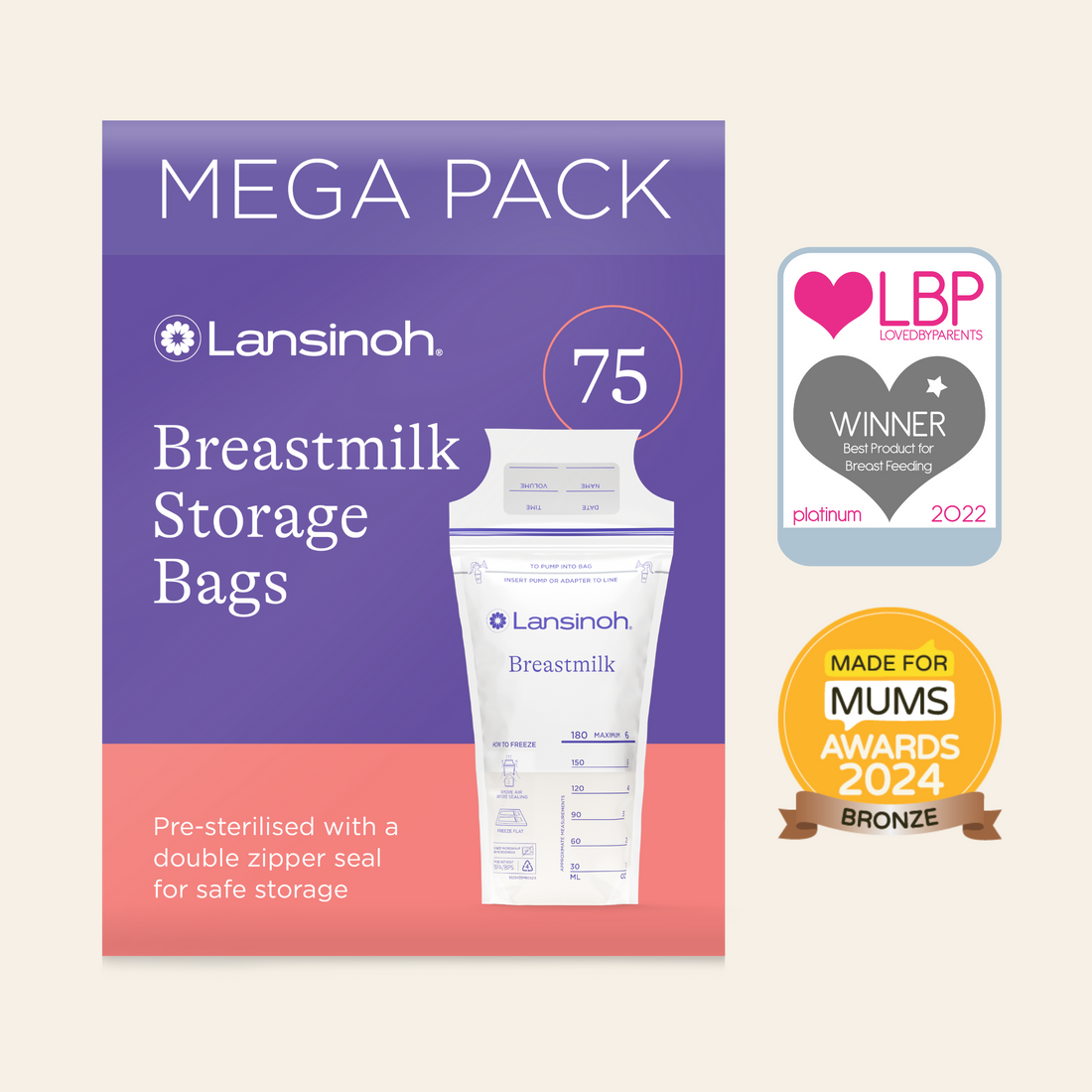 Lansinoh Breastmilk Storage Bags – 50 Pieces