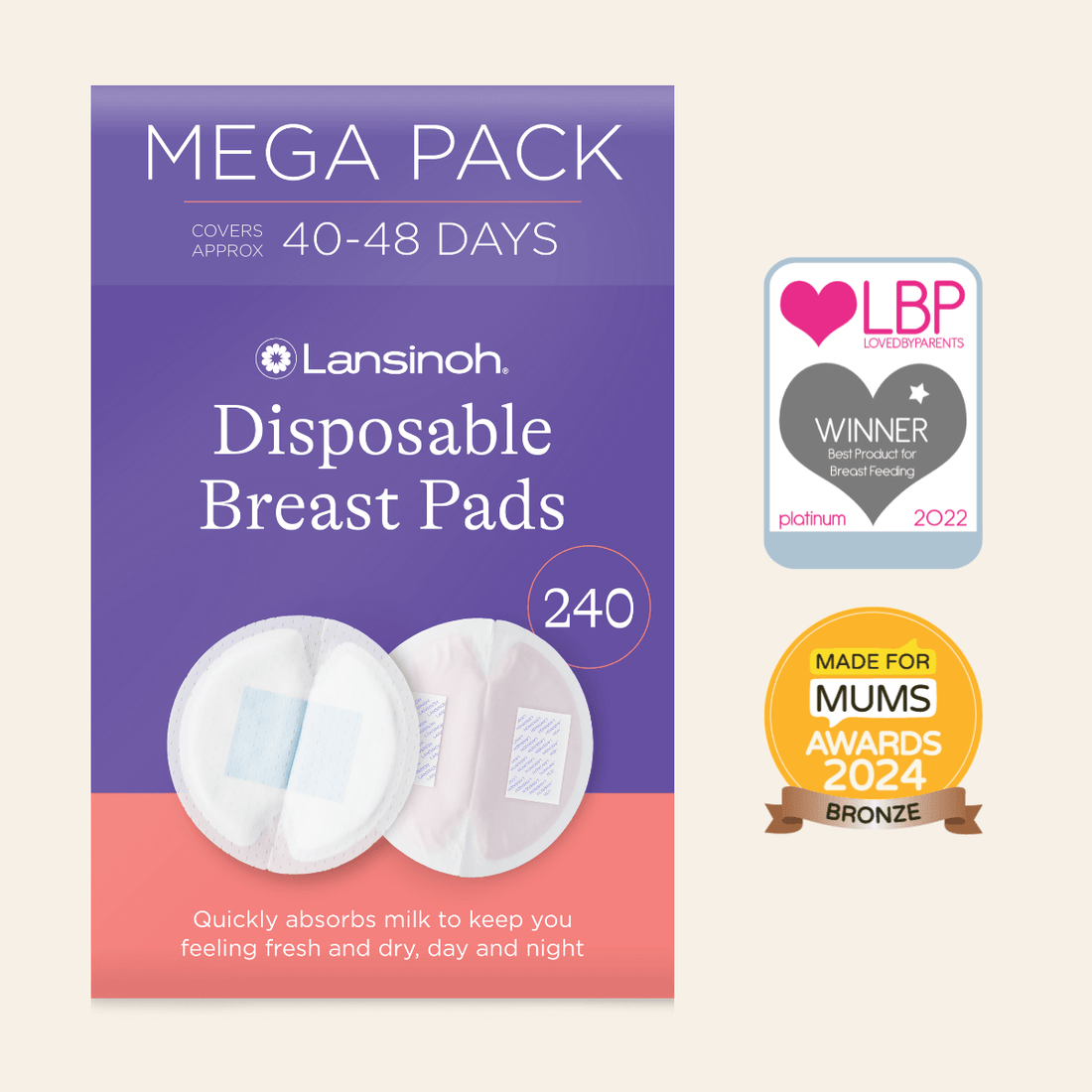 Lansinoh Disposable Breast Pads – 60 Pieces